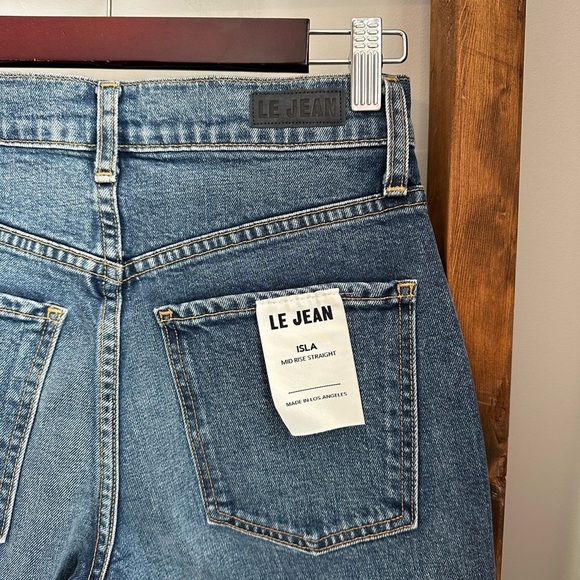 NWT LE JEAN Isla Mid Rise Straight Leg Jean - Picture 6 of 9